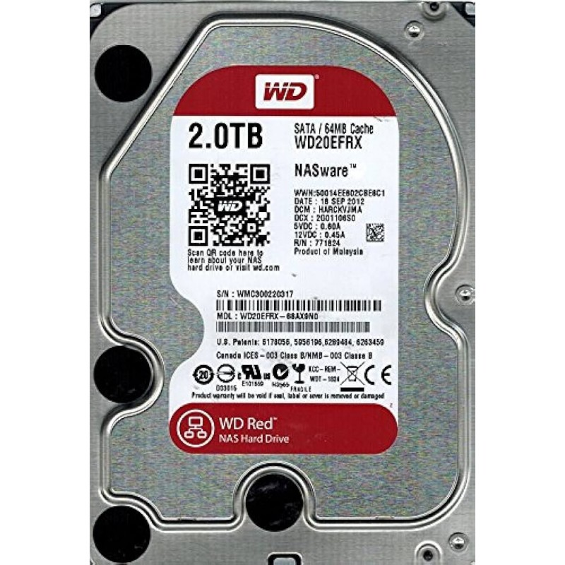 WESTERN DIGITAL DISCO INTERNO 3.5'' 2TB VERMELHO PLUS SATAIII 6G/S 5400RPM