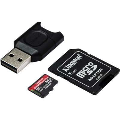 KINGSTON CARTÃO DE MEMÓRIA MICRO SD 64GB CL10 REACT PLUS + ADAPTADOR