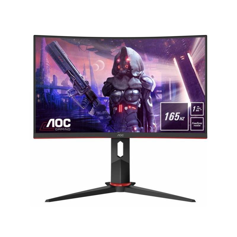 AOC MONITOR GAMER 24" CURVO FHD 165HZ 1MS ALTURA AJUSTAVEL HUB USB