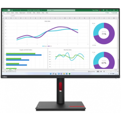 LENOVO MONITOR 31.5" LENOVO T32h-30 2K QHD SUPORTE AJUSTAVÉL