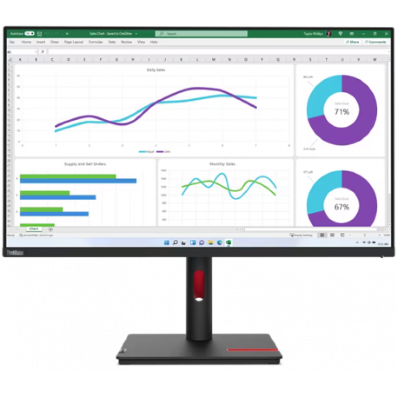 LENOVO MONITOR 31.5" LENOVO T32h-30 2K QHD SUPORTE AJUSTAVÉL