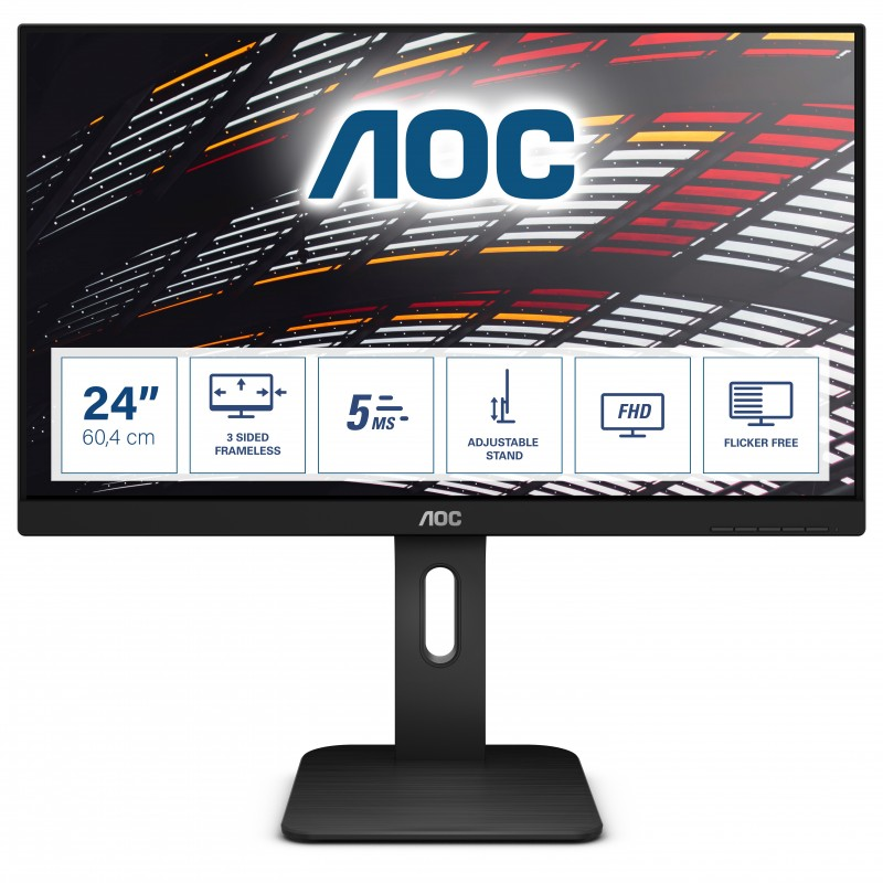 MONITOR 24' AOC FHD (1920X1080) IPS AJUSTE ALTURA HUB USB