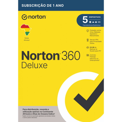 NORTON ANTIVIRUS 360 DELUXE 50GB 1-UTILIZADOR 5-DISPOSITIVOS WRT DRMKEY FTP