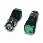 Conector BNC Macho com Borne e Identificação Positivo e Negativo