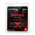 PEN DRIVE 256GB KINGSTON HYPERX SAVAGE USB 3.1 PRETO/VERMELHO